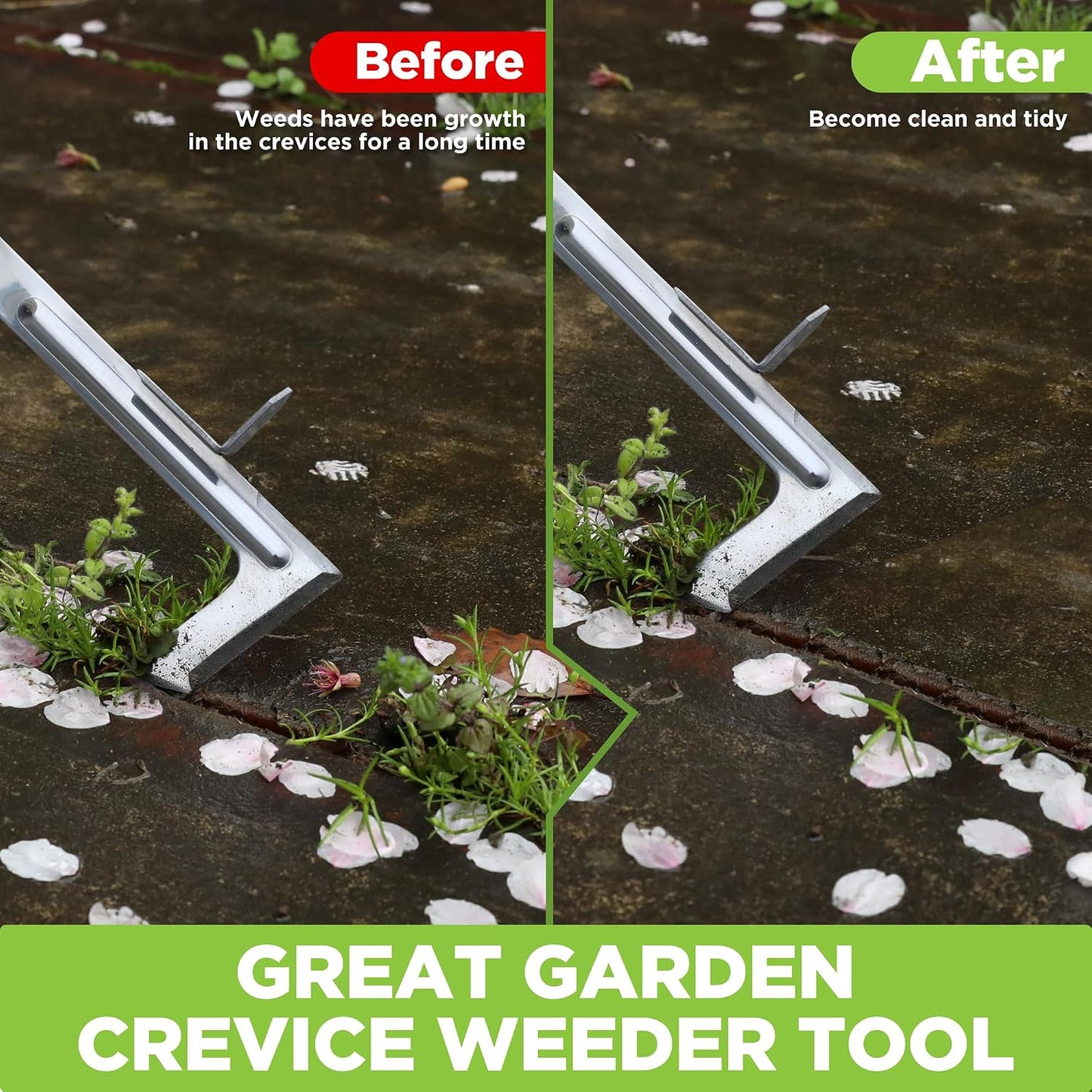 Crack Weeder, 12" Stainless Steel Crevice Weeding Tool