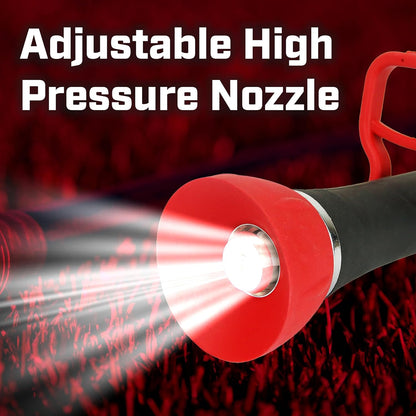 4697: Industrial High Flow Firefighter Style Garden Hose Nozzle, Classic Fireman Style Grip Nozzle with Threaded Garden Hose Connection, Adjustable Twist Nozzle, Up to 250 PSI, Red/Black