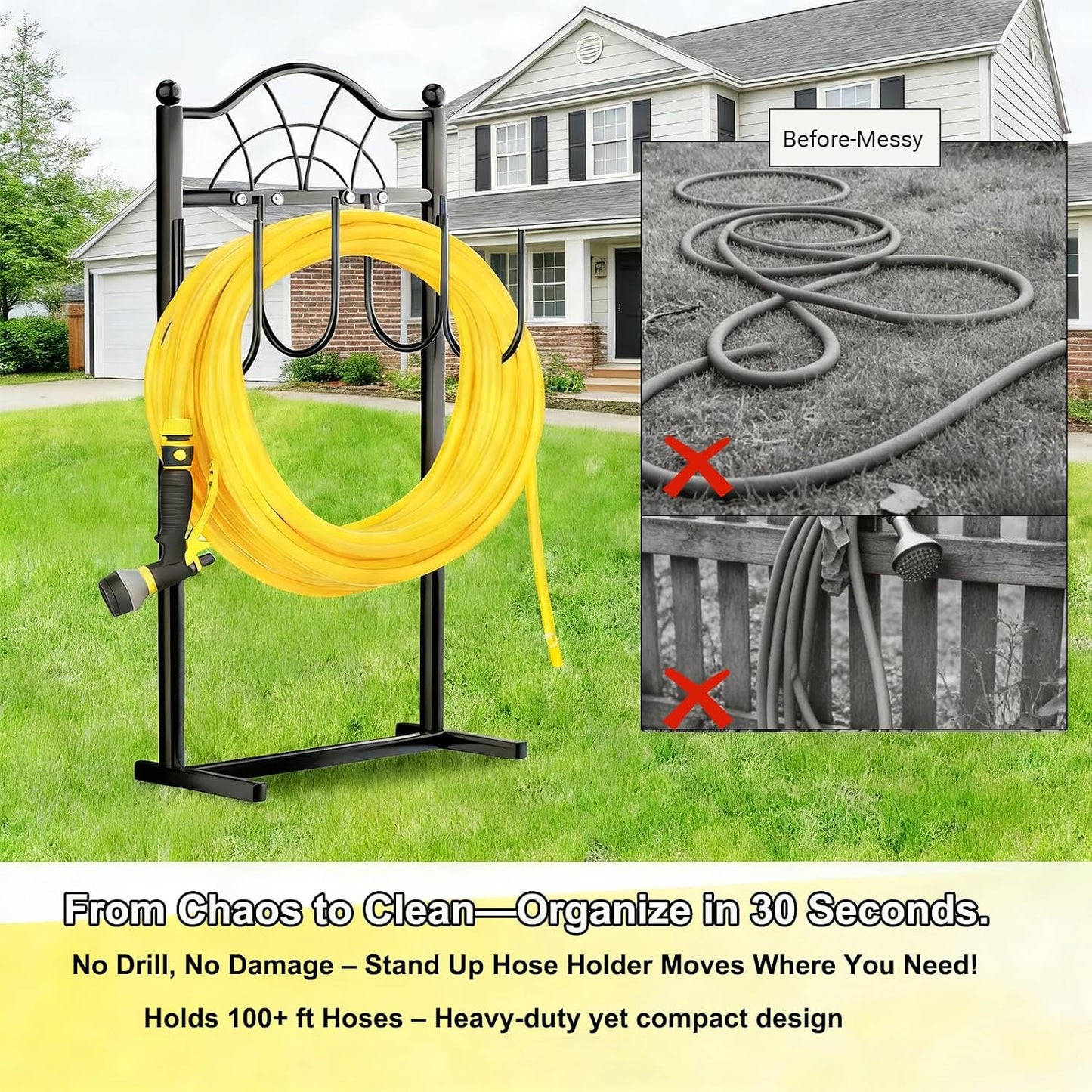 Hose Holder,100ft Capacity Garden Hose holder,Butterfly Style