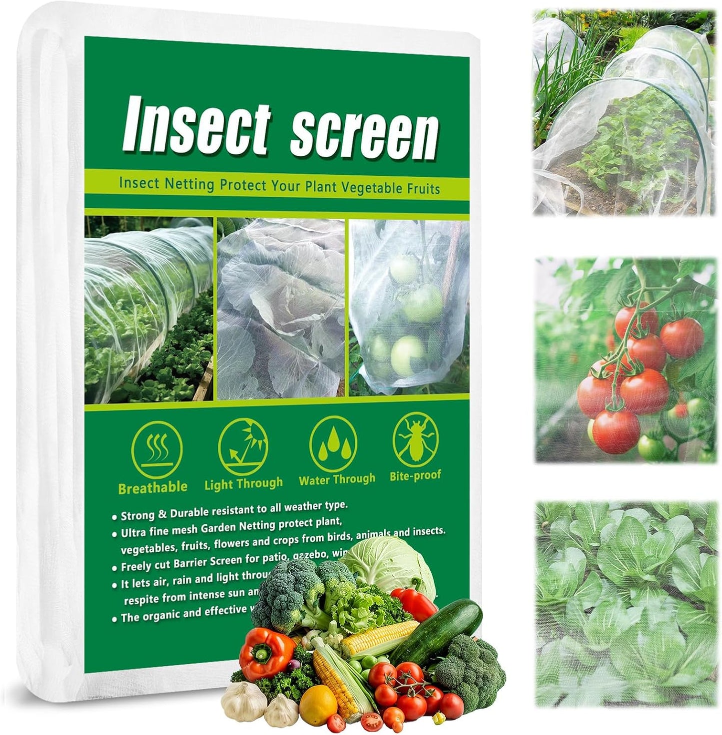 10 X 33 FT Breathable Garden Mesh Netting Pest Barrier for Raised Beds