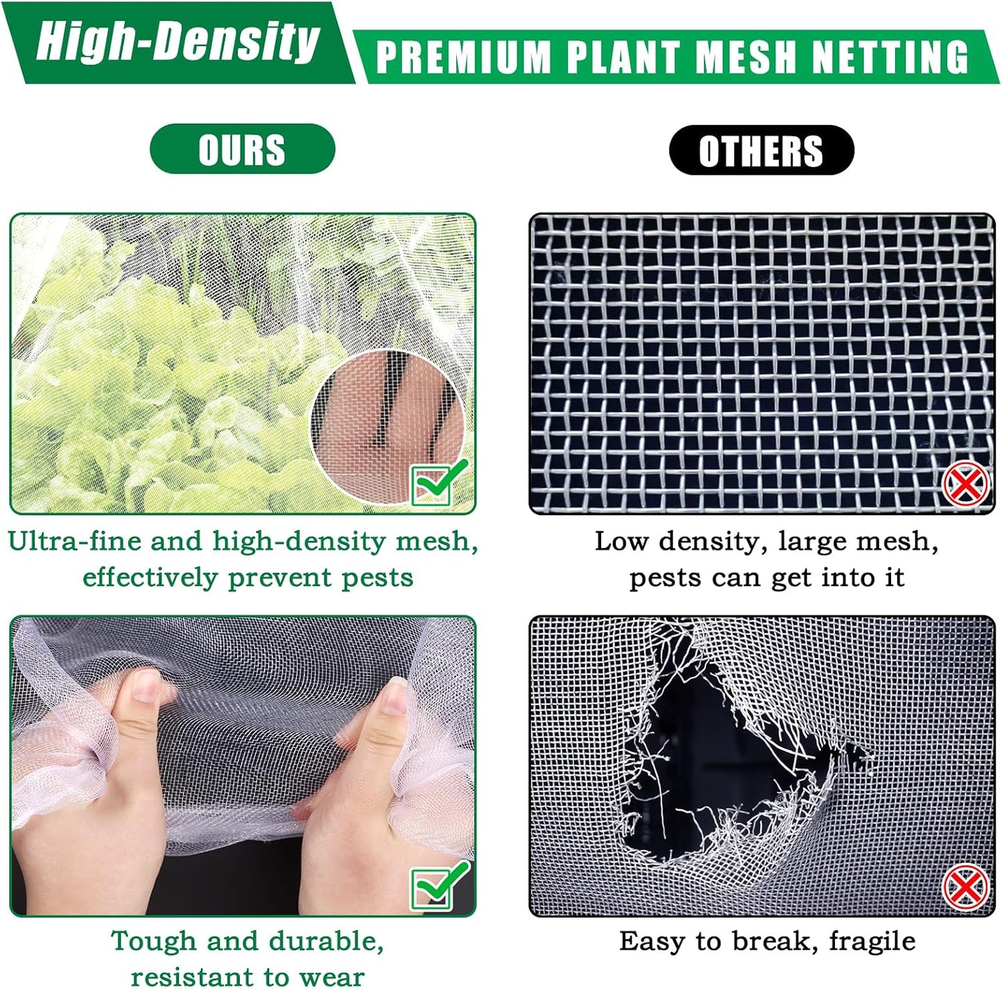 10 X 33 FT Breathable Garden Mesh Netting Pest Barrier for Raised Beds