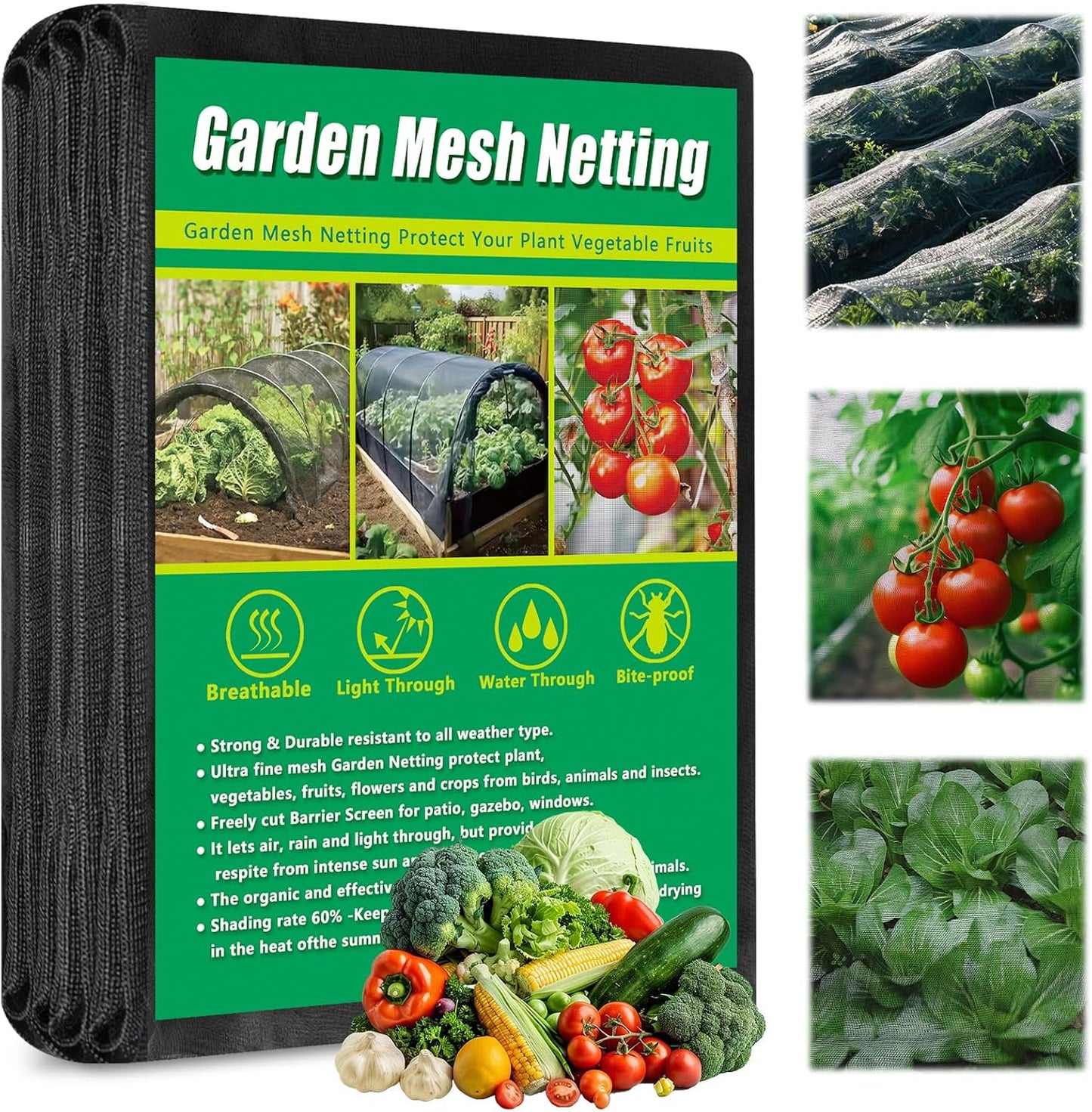 10 X 33 FT Breathable Garden Mesh Netting Pest Barrier for Raised Beds