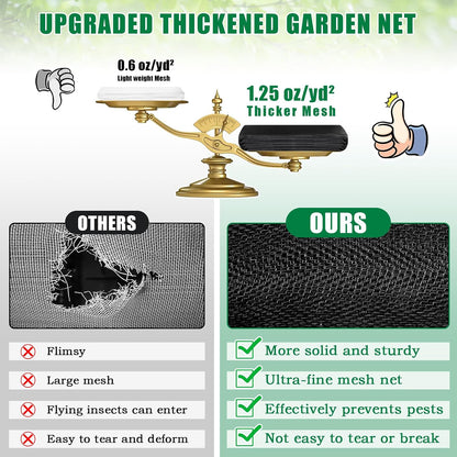 10 X 33 FT Breathable Garden Mesh Netting Pest Barrier for Raised Beds