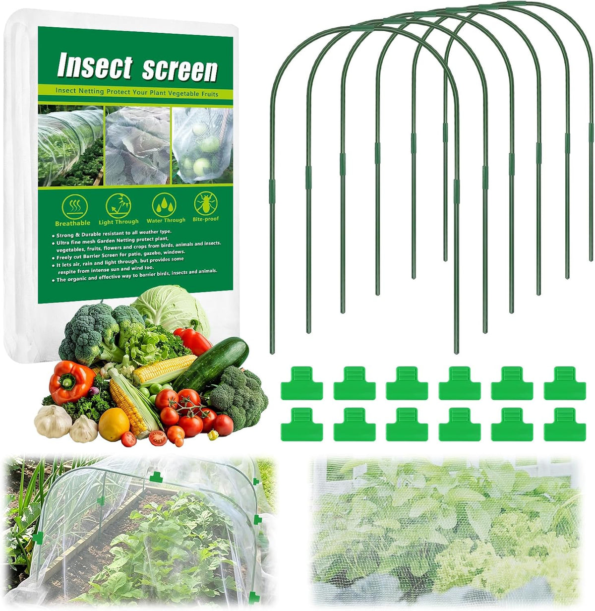 10 X 33 FT Breathable Garden Mesh Netting Pest Barrier for Raised Beds