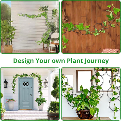 86.5" x 19.7" Metal Garden Trellis for Climbing Plants, White