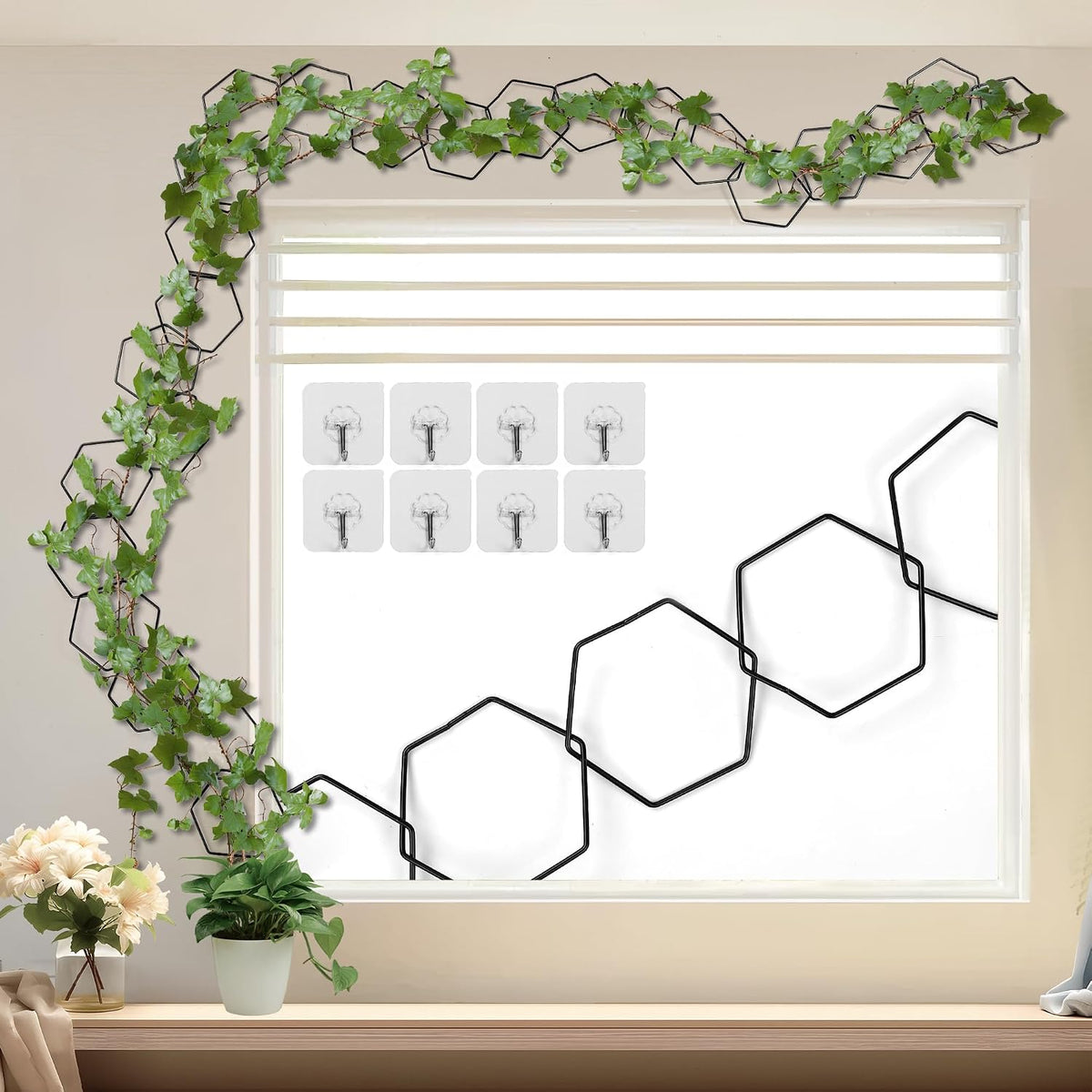 86.5" x 19.7" Metal Garden Trellis for Climbing Plants, White