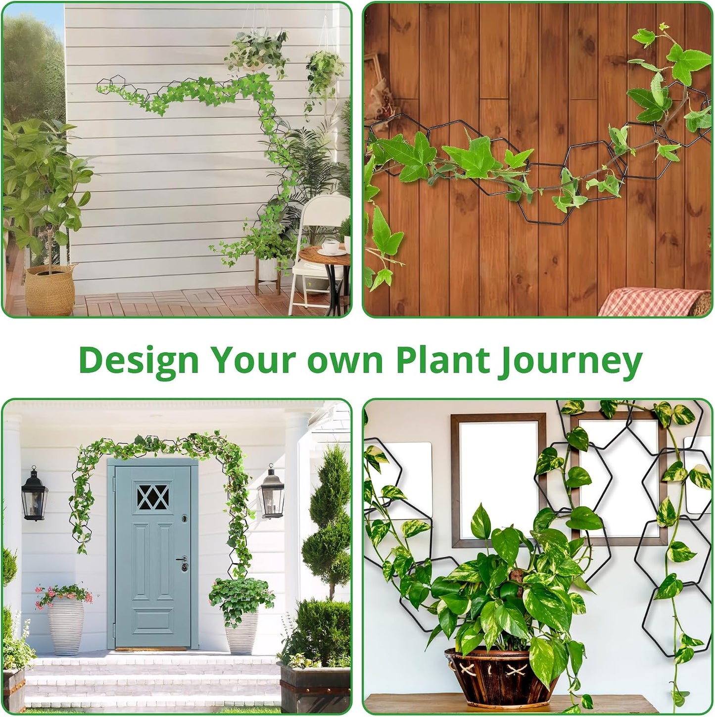 86.5" x 19.7" Metal Garden Trellis for Climbing Plants, White