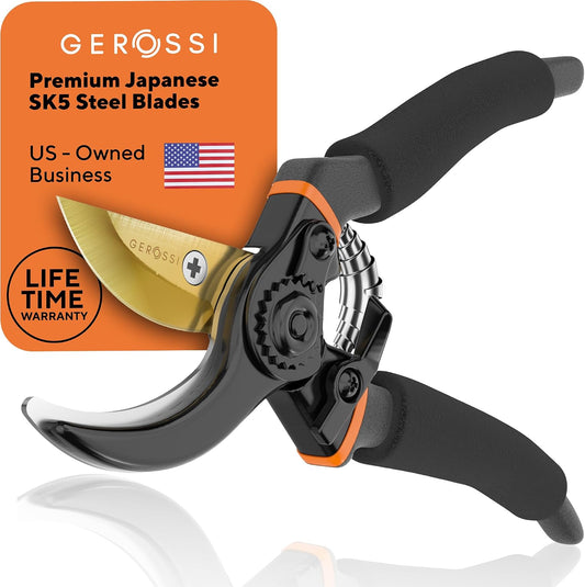 Premium Bypass Pruning Shears for Gardening, Heavy Duty Ultra Sharp Blade