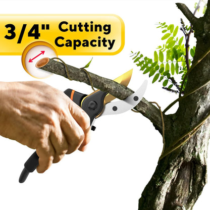 Premium Bypass Pruning Shears for Gardening, Heavy Duty Ultra Sharp Blade