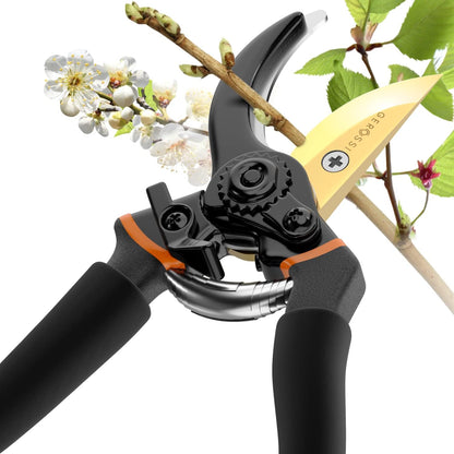 Premium Bypass Pruning Shears for Gardening, Heavy Duty Ultra Sharp Blade