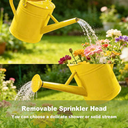 1 Gallon Watering Can for Outdoor&Indoor Plants，Yellow