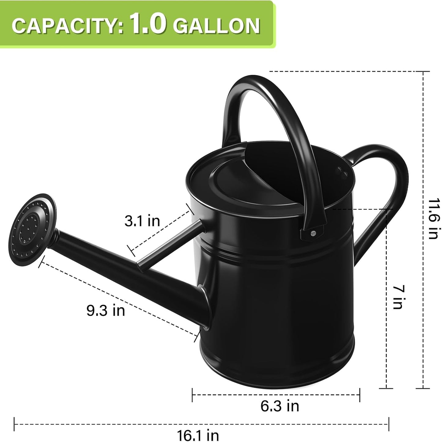1 Gallon Watering Can for Outdoor&Indoor Plants，Yellow
