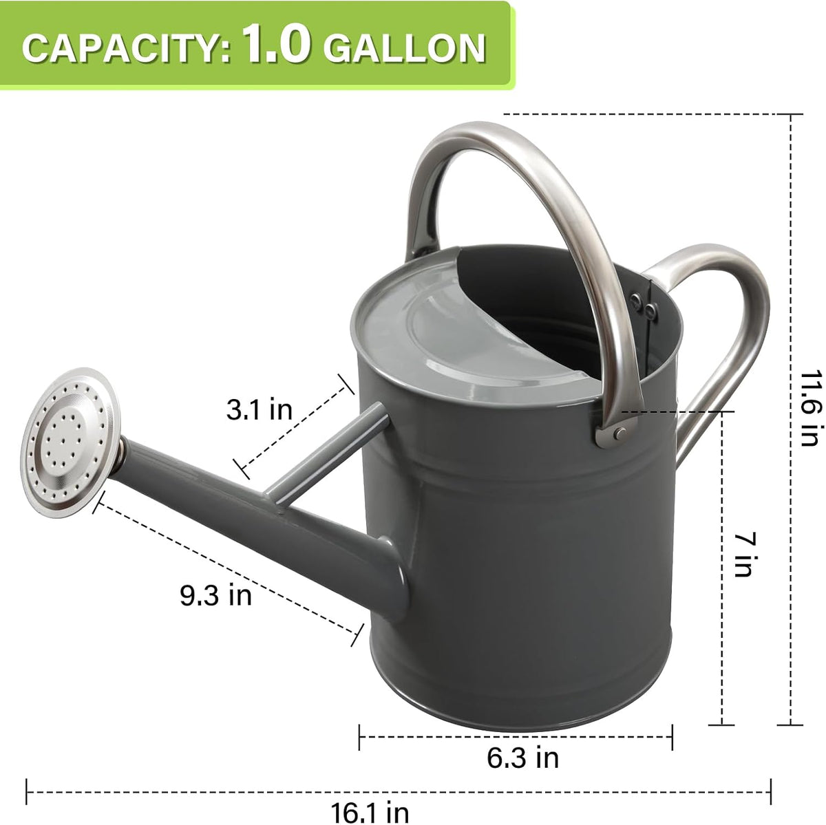 1 Gallon Watering Can for Outdoor&Indoor Plants，Yellow