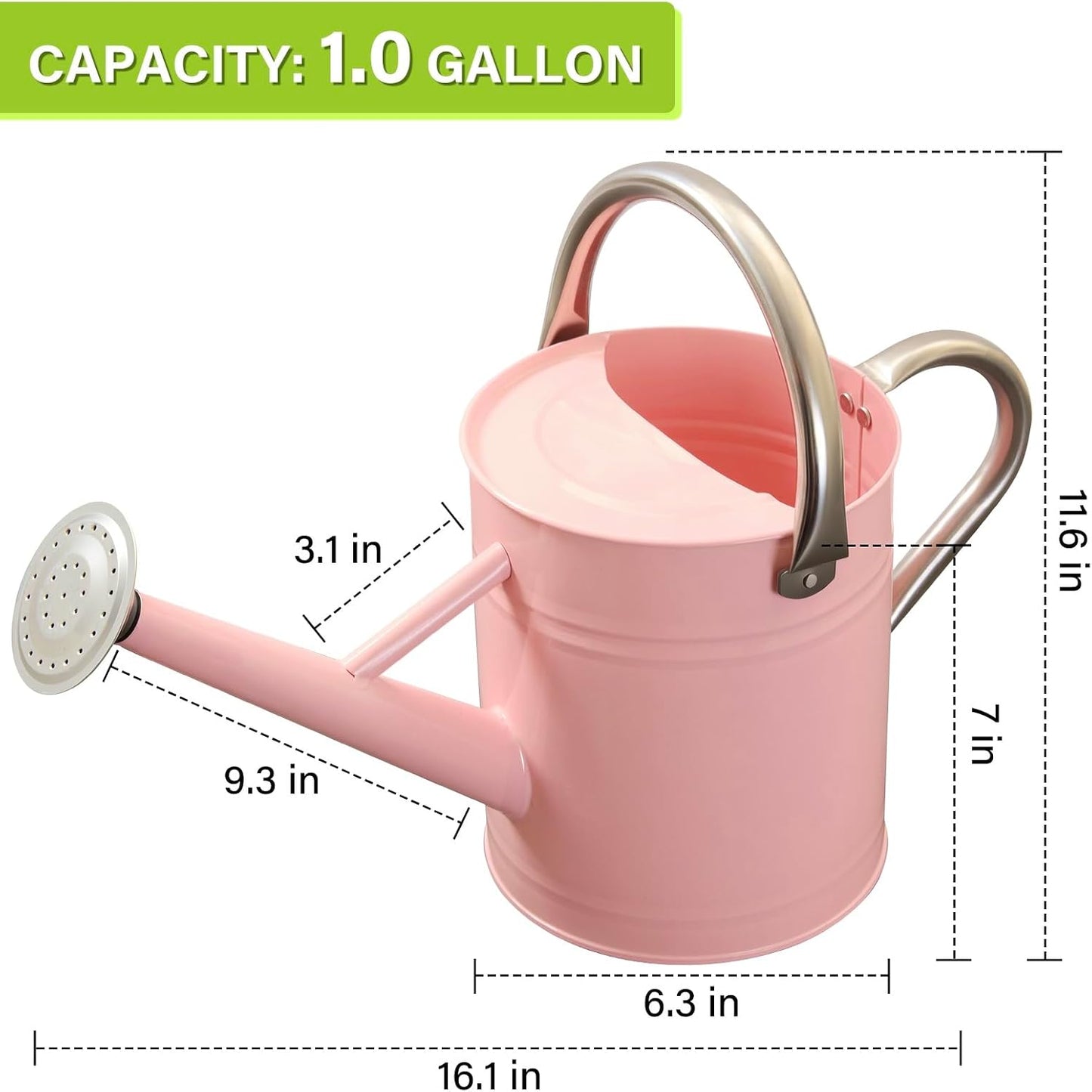 1 Gallon Watering Can for Outdoor&Indoor Plants，Yellow