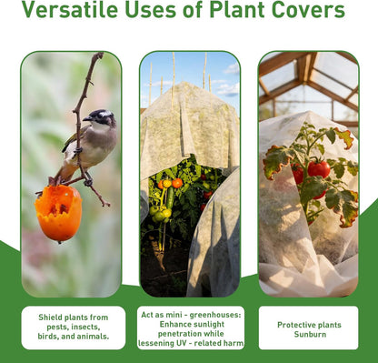 2 Pack Plant Covers Freeze Protection 10ft x 33ft Frost Cloth Plant Cover