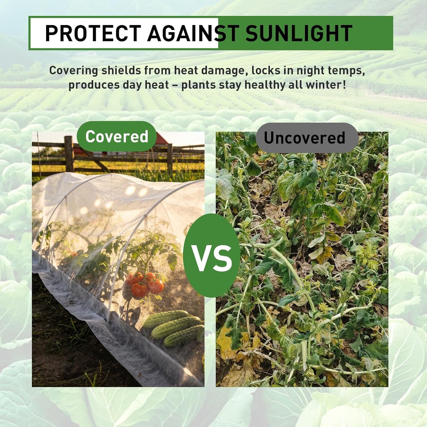 2 Pack Plant Covers Freeze Protection 10ft x 33ft Frost Cloth Plant Cover