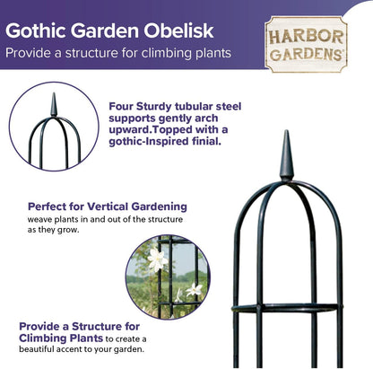 R352HG Garden Obelisk, Black, 96" High