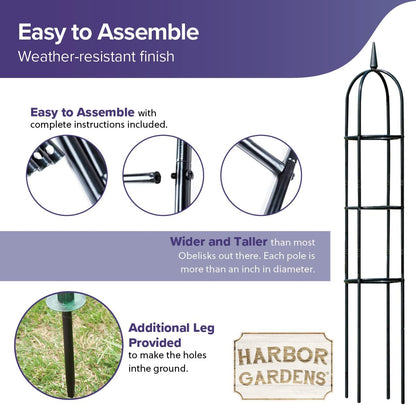 R352HG Garden Obelisk, Black, 96" High