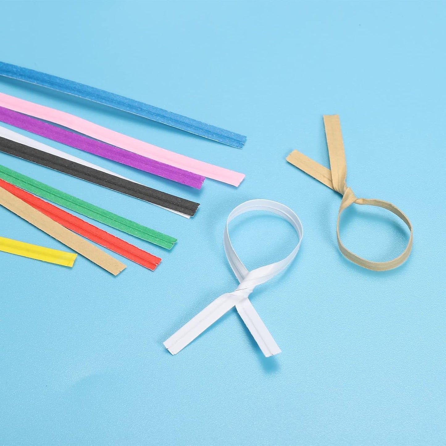 Twist Ties 3" Paper Closure Tie for Party Tying Gift Bags, Candy, Bread, Arts Crafts White Pack of 1500