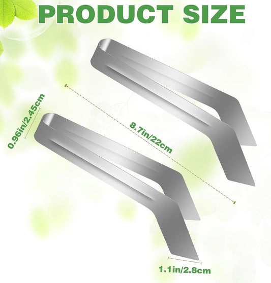 2Pcs Seedling Transplant Tongs, Gardening Plants Transplant Tongs Stainless Steel Seedling Remove Transplanting Pliers, Gardening Supplies Plant Seed Starting Tools, Reduce Root Damage (8.7 Inch)