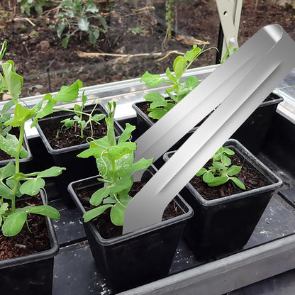 2Pcs Seedling Transplant Tongs, Gardening Plants Transplant Tongs Stainless Steel Seedling Remove Transplanting Pliers, Gardening Supplies Plant Seed Starting Tools, Reduce Root Damage (8.7 Inch)