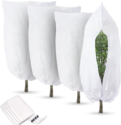 Ideal Swan 4 Pack Winter Plant Covers Freeze Protection, White Plant Cover