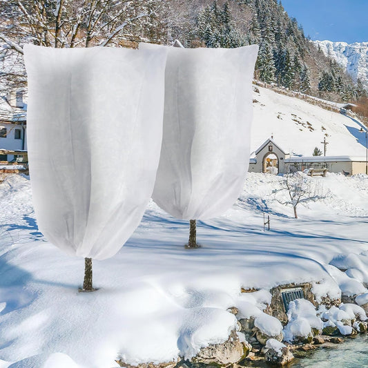 Ideal Swan 4 Pack Winter Plant Covers Freeze Protection, White Plant Cover
