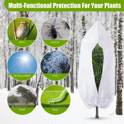 Ideal Swan 4 Pack Winter Plant Covers Freeze Protection, White Plant Cover