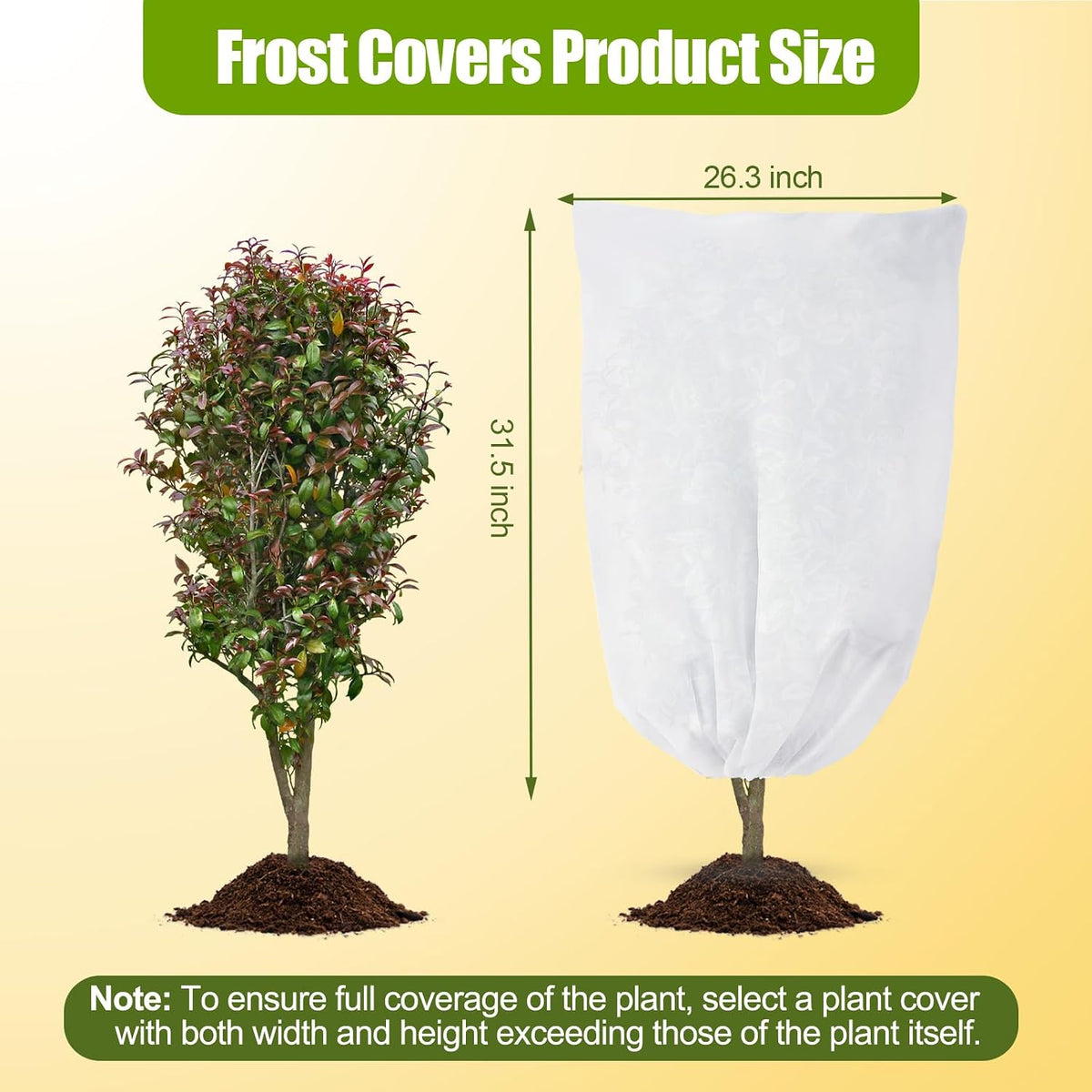Ideal Swan 4 Pack Winter Plant Covers Freeze Protection, White Plant Cover