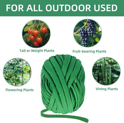 2 Packs Garden Twine, Soft Plants Ties, Green Garden String for Climbing Plants, Vines Plant, Tomatoes, Flowers, Roses Plant Support (98FT/Roll, Total 196FT)