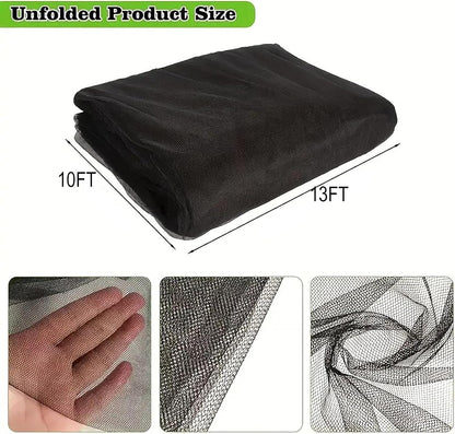 Patio Mosquito Netting, 10x13FT UV Resistant Bug Mesh for Balcony & Plants