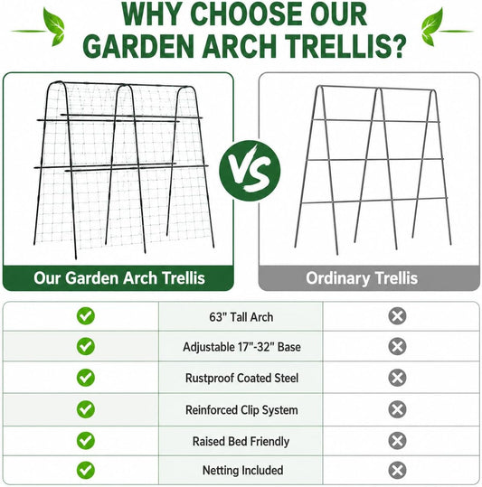 63x63 Cucumber Trellis for Raised Garden Bed, Black
