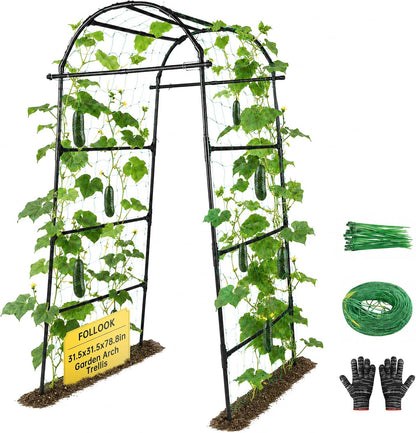 63x63 Cucumber Trellis for Raised Garden Bed, Black