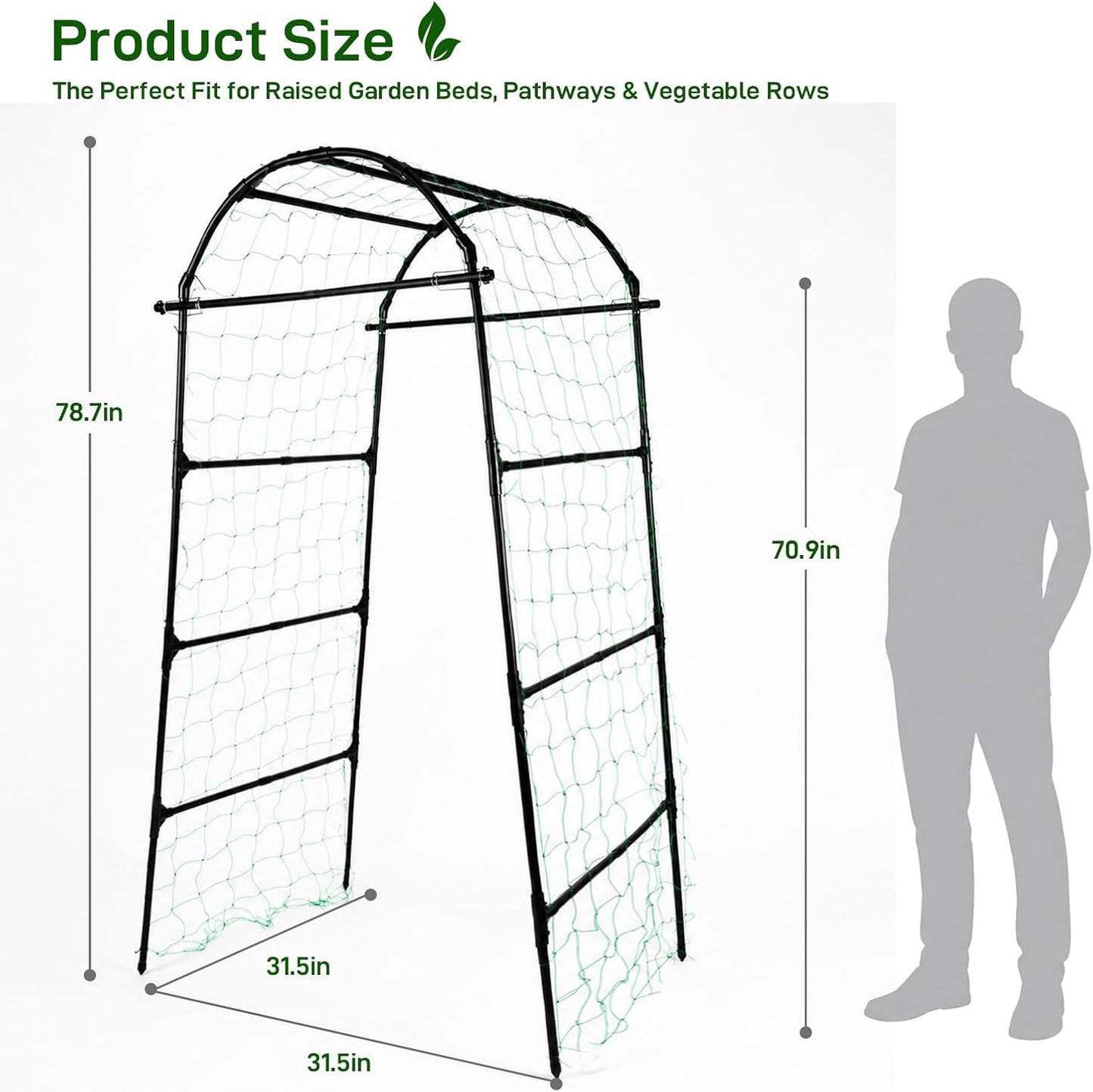 63x63 Cucumber Trellis for Raised Garden Bed, Black