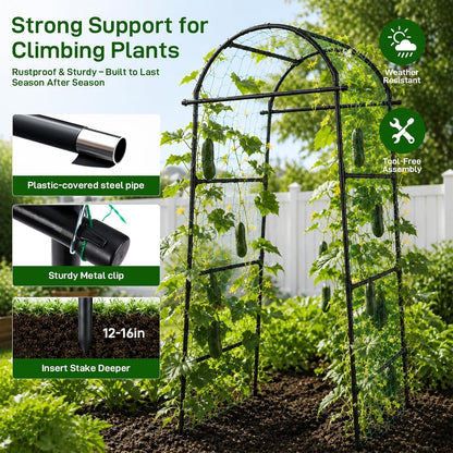 63x63 Cucumber Trellis for Raised Garden Bed, Black