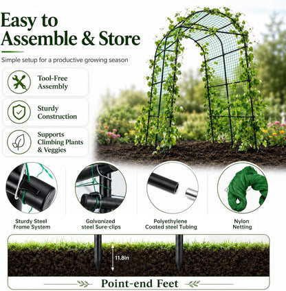 63x63 Cucumber Trellis for Raised Garden Bed, Black