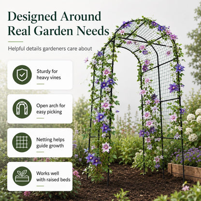 63x63 Cucumber Trellis for Raised Garden Bed, Black