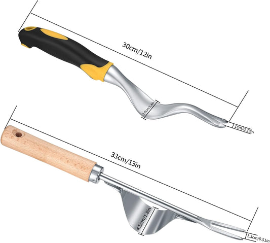 2 Pcs Hand Weeder Puller Tool, Manual Weed Puller Tool Kit, Garden Manual Weeder Removal Tools with V-Shaped Forks, for Garden Yard Lawn Farm Weed Roots Digging Removal Hand Tool
