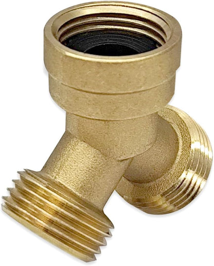 Heavy Duty Brass 3/4" GHT Garden Hose Splitter Y Shaped Connector