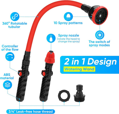 2 in 1 Bendable Watering Wand Heavy Duty for Garden/Car Cleaning