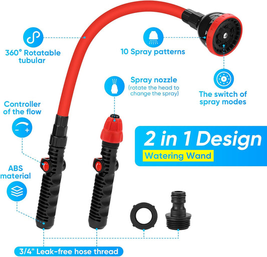 2 in 1 Bendable Watering Wand Heavy Duty for Garden/Car Cleaning