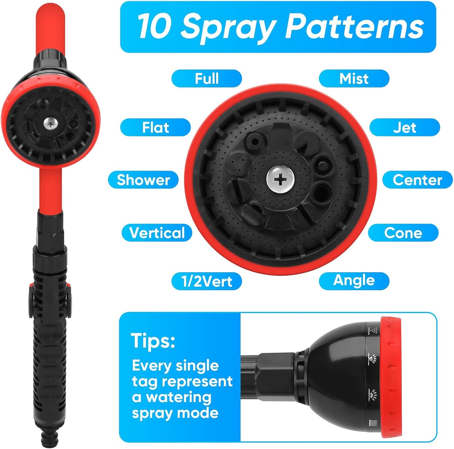 2 in 1 Bendable Watering Wand Heavy Duty for Garden/Car Cleaning
