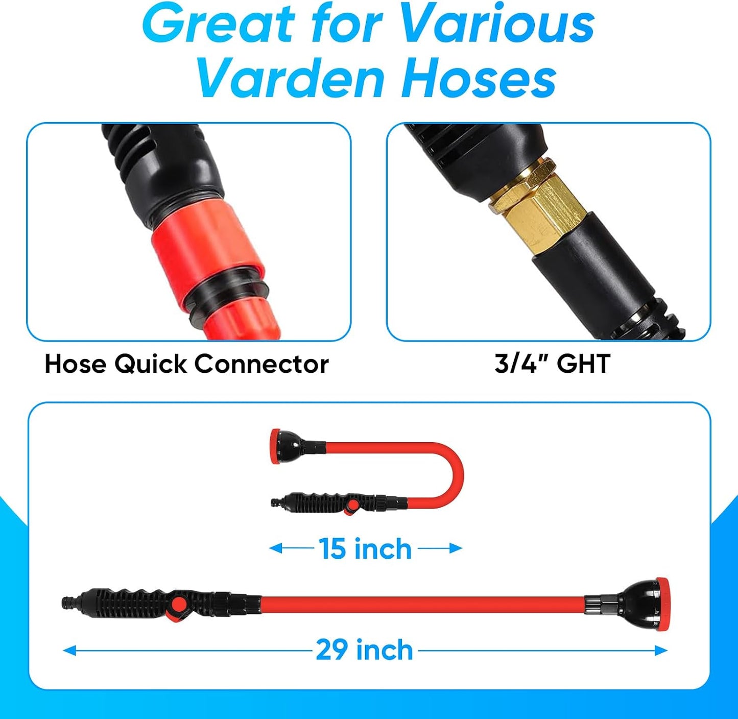 2 in 1 Bendable Watering Wand Heavy Duty for Garden/Car Cleaning