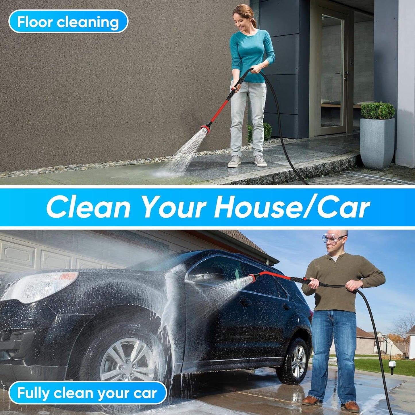2 in 1 Bendable Watering Wand Heavy Duty for Garden/Car Cleaning