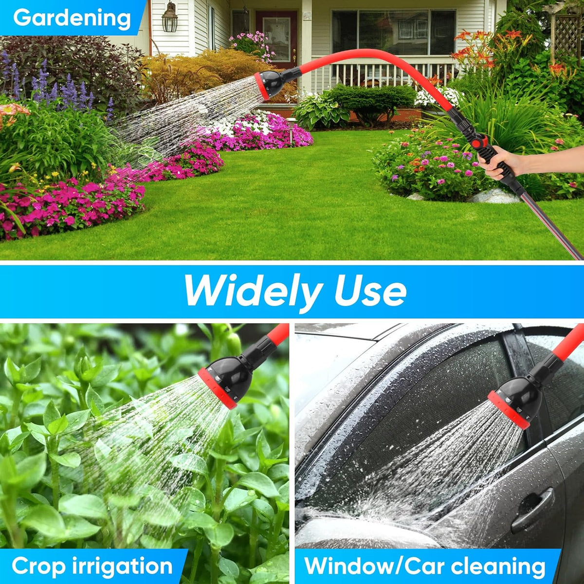 2 in 1 Bendable Watering Wand Heavy Duty for Garden/Car Cleaning