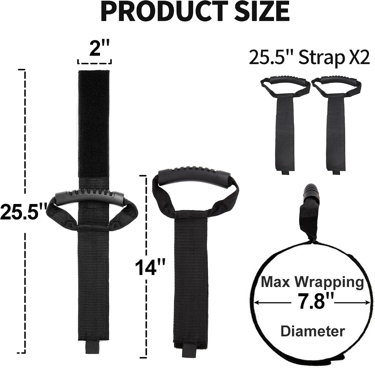 Easy-Carry Storage Straps with Handle, 26", 2-Pack
