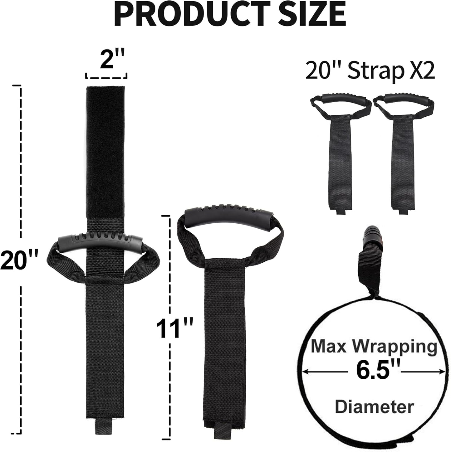 Easy-Carry Storage Straps with Handle, 26", 2-Pack