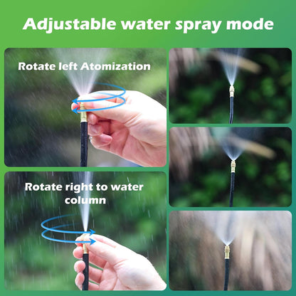 Drip Irrigation System 66 FT with 20 Nozzles, 360° Adjustable Bendable Garden Watering Misting System for Greenhouse, Yard, Lawn, Plant, Garden, 5/16 inch Hose (OD: 8mm)