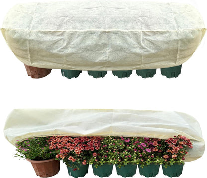 Plant Cover Freeze Protection, Winter Plant Covers, Plant Frost Cover, Tree Plant Freeze Protection Covers, Planter Plant Winter Frost Blanket with Zip Drawstring,2 Pack (59x17.7x15.7INCH)
