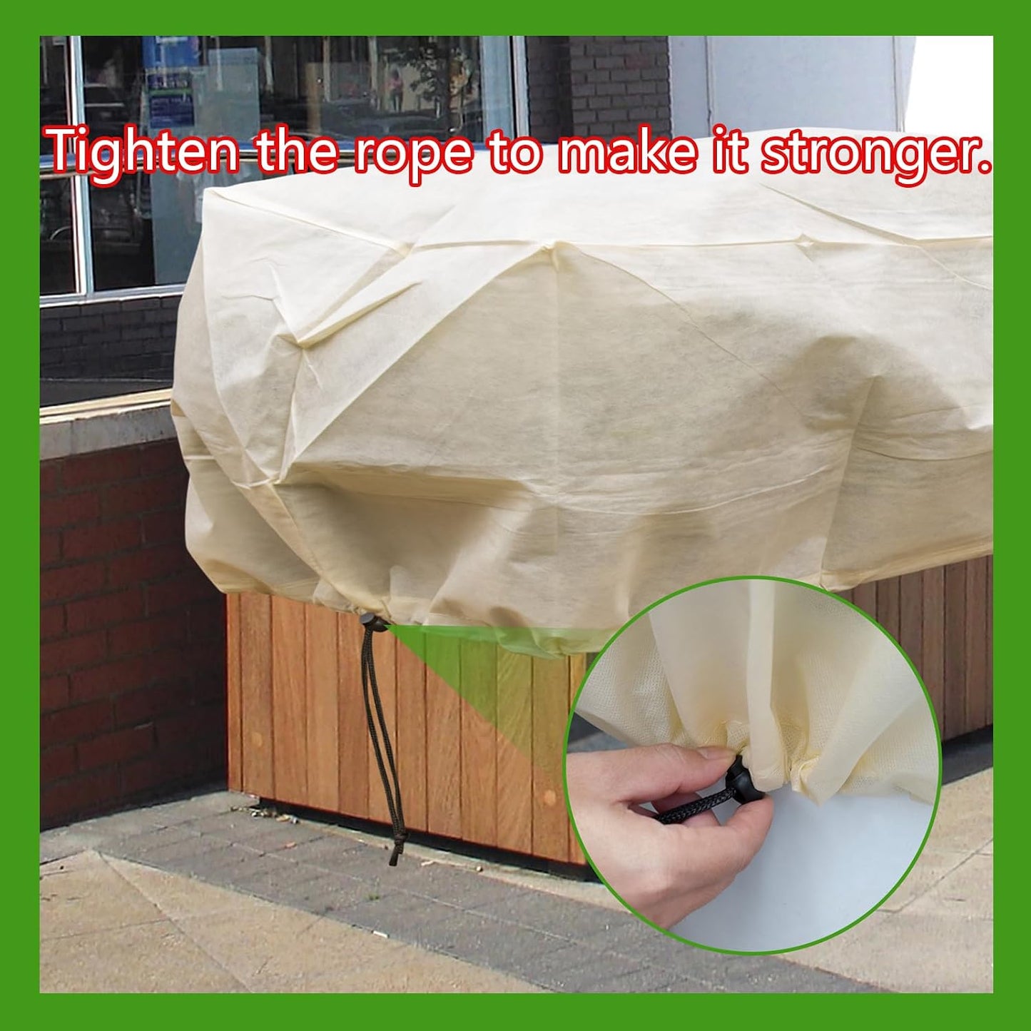 Plant Cover Freeze Protection, Winter Plant Covers, Plant Frost Cover, Tree Plant Freeze Protection Covers, Planter Plant Winter Frost Blanket with Zip Drawstring,2 Pack (59x17.7x15.7INCH)